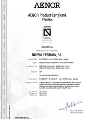 Certyfikat AENOR - rury - okładka