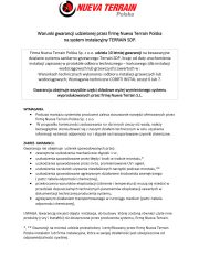 Warunki gwarancji TERRAIN SDP - okładka